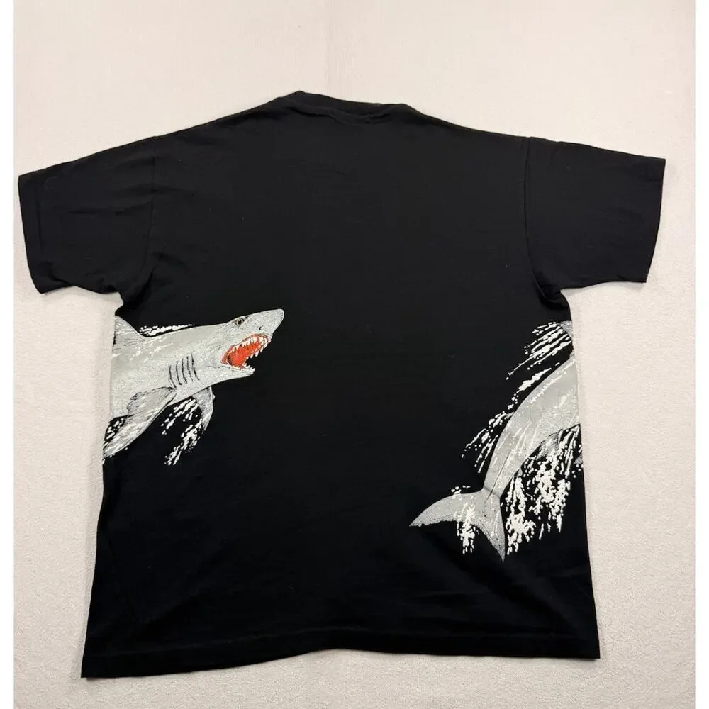 Vintage Anvil Tag Shark Tee AOP Size XL 90s All Over Print Single Stitch